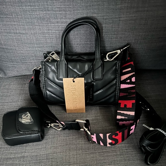 NWT STEVE MADDEN BARI QUILTED CROSSBODY SHOULDER BAG - Picture 1 of 6